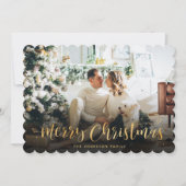 ブラック金ゴールドフォトメリークリスマスカード シーズンカード (正面)