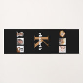 ブラック金ゴールドフォトモノグラムイニシャル名 ヨガマット (裏面(横))