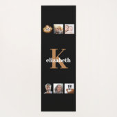 ブラック金ゴールドフォトモノグラムイニシャル名 ヨガマット (裏面)