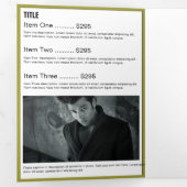 ブラック金ゴールドフォトモノグラムサロンパンフレット 三つ折りカード (内部最初)