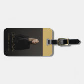 ブラック金ゴールドフォトラグジュアリー実在エテート ラゲッジタグ (正面横)