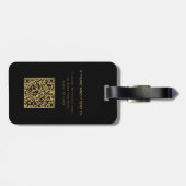 ブラック金ゴールドフォトラグジュアリー実在エテート ラゲッジタグ (裏面横)