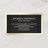 ブラック金ゴールドフランスのブレッドバゲットベーカリー 名刺 (裏面)