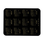 ブラック金ゴールドフルイヤー2025カレンダー冷蔵庫キッチン マグネット (横)