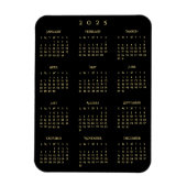 ブラック金ゴールドフルイヤー2025カレンダー冷蔵庫キッチン マグネット (縦)