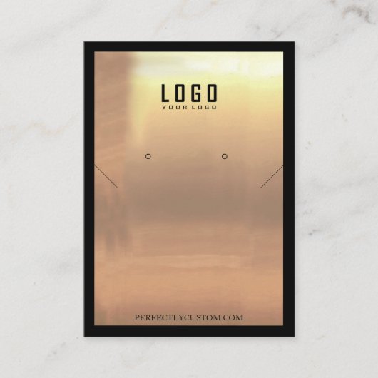 ブラック金ゴールドフレームモダンネックレスイヤリング 名刺 (正面)