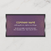 ブラック金ゴールドフレーム&パープルグリッターウェディングプランナー 名刺 (裏面)
