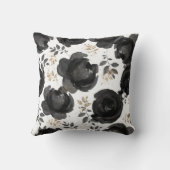 ブラック金ゴールドフローラグラム離れズシャビーシック クッション (裏面)