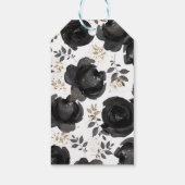 ブラック金ゴールドフローラグ葉ラム結婚ズ ギフトタグ (裏面)