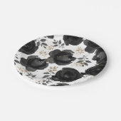 ブラック金ゴールドフローラグ葉ラム結婚ズ ペーパープレート (アングル)