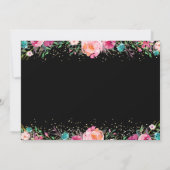 ブラック金ゴールドフローラサプライズ退職パーティー写真 サンキューカード (裏面)