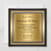 ブラック金ゴールドフローラハイヒールウーマンバースデーパーティー 招待状 (裏面)
