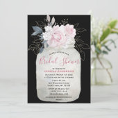 ブラック金ゴールドフローラメイスンジャーブライダルシャワー 招待状 (スタンド正面)