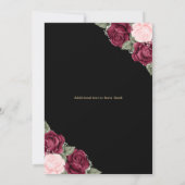 ブラック金ゴールドフローラメモリアル会葬写真 招待状 (裏面)