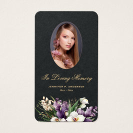 ブラック金ゴールドフローラ写真記念祈りの言葉カード