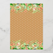 ブラック金ゴールドフローラ卒業パーティーの写真 箔招待状 (裏面)