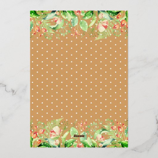 ブラック金ゴールドフローラ卒業パーティーの写真 箔招待状 (裏面)