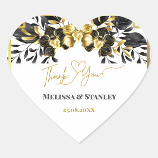 ブラック金ゴールドフローラ幾何学的モノグラム結婚バック ハートシール