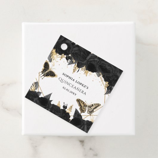 ブラック金ゴールドフローラ蝶キンセアニェラ フェイバータグ (インサイチュ)