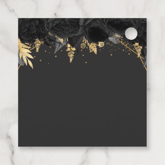 ブラック金ゴールドフローラ蝶キンセアニェラ フェイバータグ (裏面)