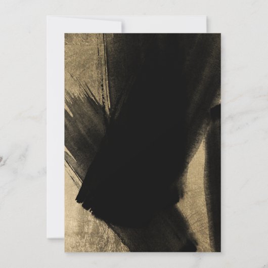 ブラック金ゴールドブラシストロークタイポグラフィスウィート16 招待状 (裏面)