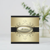 ブラック金ゴールドブラックすべての行事パーティー 招待状 (スタンド正面)