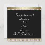 ブラック金ゴールドブラックタイパーティー企業のパーティー 招待状 (裏面)