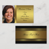 ブラック金ゴールドブラックフォト名刺 名刺 (正面/裏面)