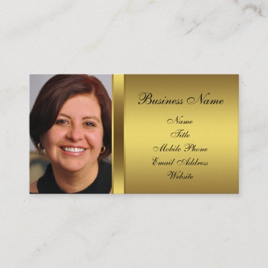 ブラック金ゴールドブラックフォト名刺 名刺 (正面)