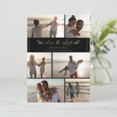 ブラック金ゴールドブランチシックなコラージュ6枚結婚の写真 (スタンド正面)