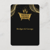 ブラック金ゴールドブランチ&バブリー結婚ズ エンクロージャーカード (裏面)