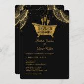 ブラック金ゴールドブランチ&バブリー結婚ズ 招待状 (正面/裏面)