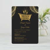 ブラック金ゴールドブランチ&バブリー結婚ズ 招待状 (スタンド正面)