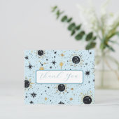 ブラック金ゴールドブルーシレ結婚ンタルサンキューカード サンキューカード (スタンド正面)