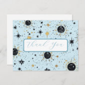 ブラック金ゴールドブルーシレ結婚ンタルサンキューカード サンキューカード (正面/裏面)