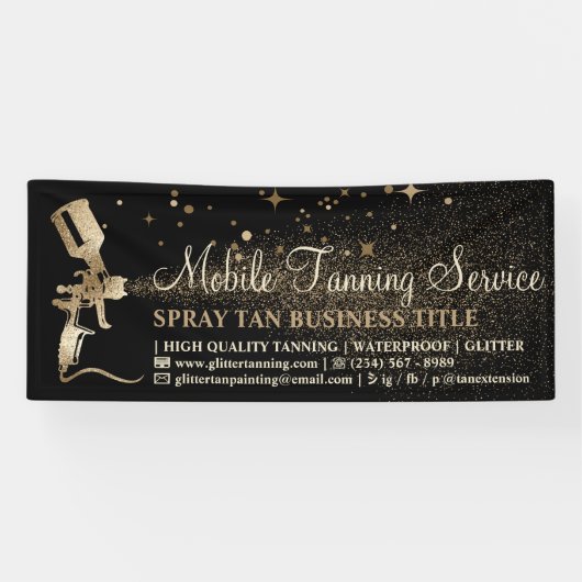 ブラック金ゴールドブロンズのスプレーなめし 横断幕 (横)