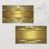 ブラック金ゴールドブロンズフローラエレガント名刺 名刺 (正面/裏面)