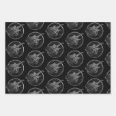 ブラック金ゴールドブロンズ電気ギター ラッピングペーパーシート (正面)