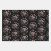 ブラック金ゴールドブロンズ電気ギター ラッピングペーパーシート (正面3)