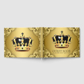 ブラック金ゴールドプリンスベビーシャワーイベントゲストブック ゲストブック (全面)
