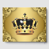 ブラック金ゴールドプリンスベビーシャワーイベントゲストブック ゲストブック (裏面)