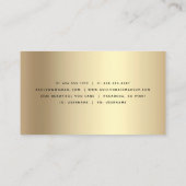 ブラック金ゴールドヘアサロンメイクアップアーティストモダンラグジュアリー 名刺 (裏面)