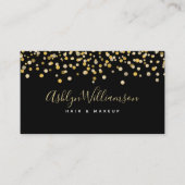 ブラック金ゴールドヘアサロンメイクアップアーティストモダンラグジュアリー 名刺 (正面)