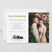 ブラック金ゴールドベガ結婚ス写真のエロペメントパーティー 招待状 (裏面)