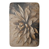 ブラック金ゴールドベージュブラウン抽象芸術 バスマット (正面縦)