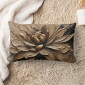 ブラック金ゴールドベージュブラウン抽象芸術 ランバークッション (ブランケット)