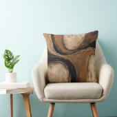 ブラック金ゴールドベージュ抽象芸術フローラ クッション (椅子)