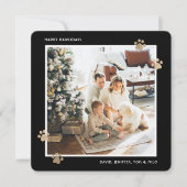 ブラック金ゴールドペットオーナーフォトハッピーPawlidaysカード シーズンカード (正面)