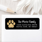 ブラック金ゴールドペットラバーポープリント差出人住所 ラベル (インサイチュ)