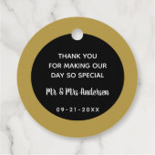 ブラック金ゴールドホットココア爆弾 | エレガントな結婚式 フェイバータグ (裏面)